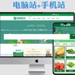 ASPCMS大气绿色水果蔬菜加盟企业网站模板 电脑端手机端同一后台