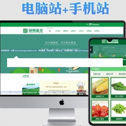 ASPCMS大气绿色水果蔬菜加盟企业网站模板 电脑端手机端同一后台